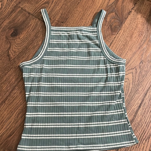Mudd Turquoise/White Striped Tank Top - Picture 2 of 3